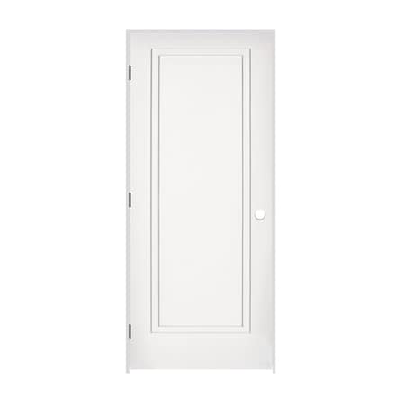 Codel Doors 30" x 80" x 1-3/8" Primed 1-Panel 2-Step Interior Shaker 4-9/16" RH Prehung Door with Black Hinges 2668pri8491RH1D4916